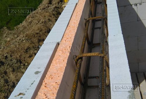 Можайские сады. Армирование U блоков перемычки оконного проема