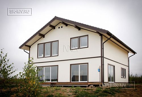 Строительство двухэтажного каркасного коттеджа с мансардой в п Смартвилль - 7