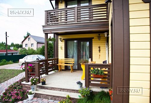 Строительство каркасного дома Приютино 1 площадью 165 кв м с террасой и пятью спальнями в СНП Гранит - 5