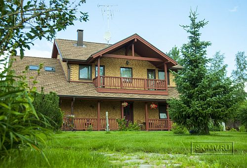 Строительство двухэтажного каркасного коттеджа 263 кв м с балконом, террасой и навесом для автомобилей в п Володарский - 30