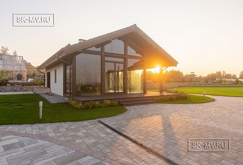 Строительство летней кухни по технологии фахверк с панорамным остеклением в д Пеники - 10