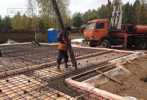 12. Бетонирование фундамента дома