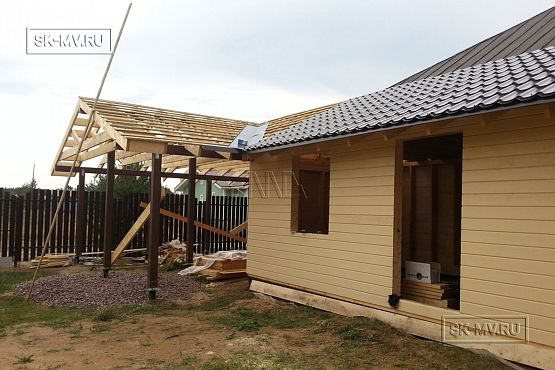 Фото репортаж с места строительства каркасного дома 155 кв м с эркером и террасой в п Овсяное - 3