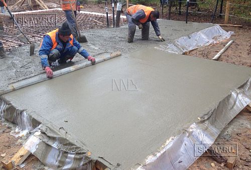 16. Бетонирование фундамента бани