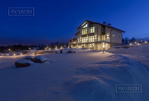 Фото репортаж с места строительства кирпичного дома ок 800 кв м с цоколем и СПА в д Пеники Лен области - 42