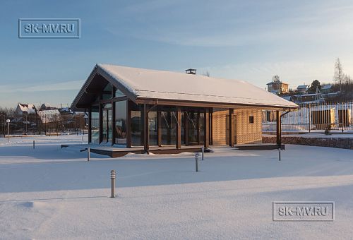 Строительство летней кухни по технологии фахверк с панорамным остеклением в д Пеники - 5