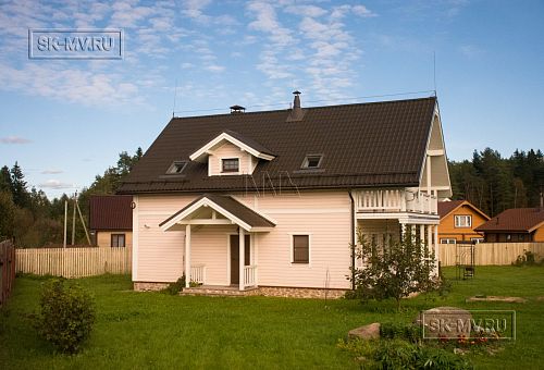 Строительство каркасного коттеджа с большой террасой в п Ольшаники - 17