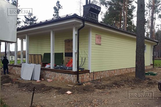 Фото репортаж с места строительства SPA комплекса с панорамными окнами в кп Сосновый берег  - 12