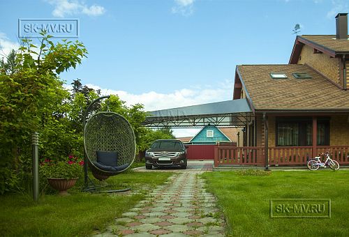 Строительство двухэтажного каркасного коттеджа 263 кв м с балконом, террасой и навесом для автомобилей в п Володарский - 4