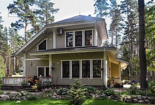 Построенный двухэтажный каркасный коттедж в комаровском стиле в п Комарово - 37