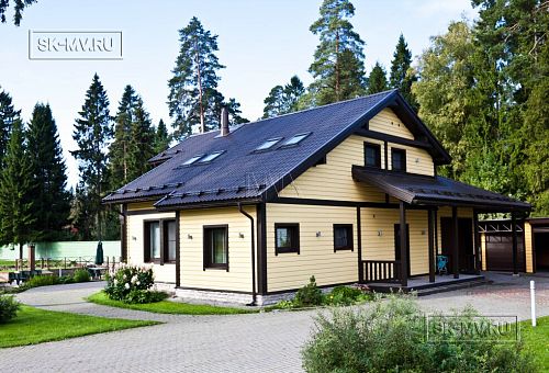 Строительство большого желтого каркасного дома с гаражом и сауной в пгт Сиверский - 6