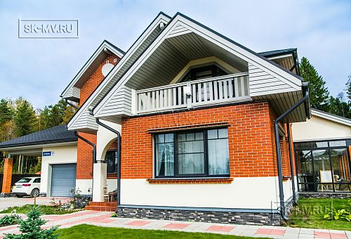 Строительство двухэтажного дома из газобетона с верандой с панорамным остеклением в КП Сосновое - 14