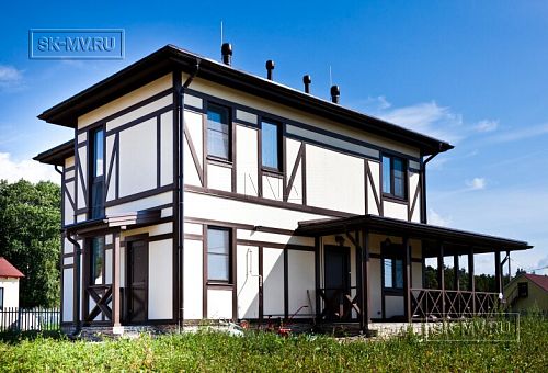 Построенный по каркасной технологии в к п Парквэй загородный дом для постоянного проживания в стиле фахверк площадью 200 кв м - 23