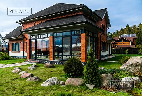 Строительство двухэтажного дома из газобетона с верандой с панорамным остеклением в КП Сосновое - 18