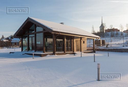 Строительство летней кухни по технологии фахверк с панорамным остеклением в д Пеники - 8