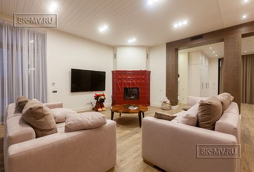 Дизайн интерьера загородного дома из кирпича в Пениках 1 - 28