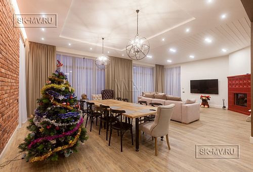 Дизайн интерьера загородного дома из кирпича в Пениках 1 - 37