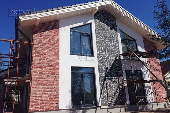 Фото репортаж с места строительства загородного коттеджа из газобетона с сауной внутри в Савое Ленобласти  - 29