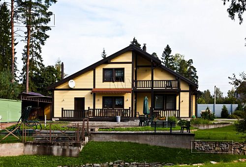 Строительство большого желтого каркасного дома с гаражом и сауной в пгт Сиверский - 22