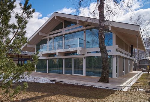 Фото репортаж с места строительства загородного дома с панорамными окнами в КП Монтевиль - 8