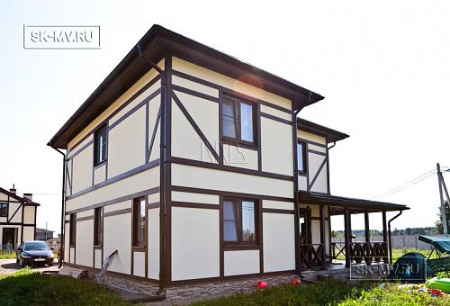 Построенный в п Парквей по каркасной технологии двухэтажный загородный дом в стиле фахверк площадью 200 кв м - 12