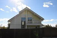 Фото репортаж с места строительства каркаснго дома Северная корона 68 в стиле шале площадью около 200 кв м в п Волочаевка Ленинградской области - мини - 2