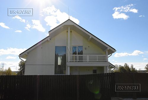 Фото репортаж с места строительства каркаснго дома Северная корона 68 в стиле шале площадью около 200 кв м в п Волочаевка Ленинградской области - 2