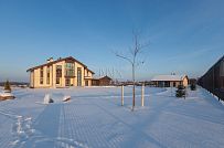 Фото репортаж с места строительства кирпичного дома ок 800 кв м с цоколем и СПА в д Пеники Лен области - мини - 36