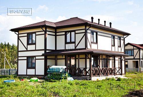 Построенный в п Парквей по каркасной технологии двухэтажный загородный дом в стиле фахверк площадью 200 кв м - 13