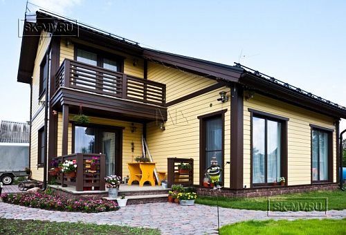 Строительство каркасного дома Приютино 1 площадью 165 кв м с террасой и пятью спальнями в СНП Гранит - 9