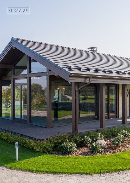 Строительство летней кухни по технологии фахверк с панорамным остеклением в д Пеники