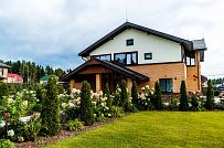 Строительство большого двухэтажного газобетонного коттеджа с комбинированной фасадной отделкой кирпичом и штукатуркой в КП Сосновое - мини - 31