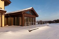 Фото репортаж с места строительства кирпичного дома ок 800 кв м с цоколем и СПА в д Пеники Лен области - мини - 23