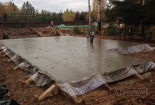 16. Бетонирование фундамента бани