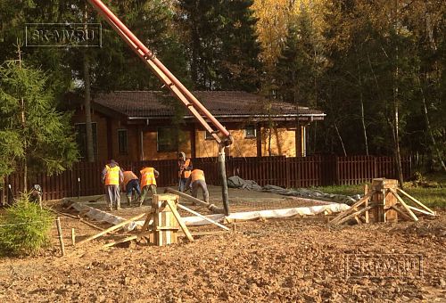 16. Бетонирование фундамента бани