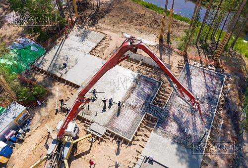 Монтаж индивидуального расчётного фундамента УШП PRO для строительства кирпичного дома в Рощино 2, S плиты = 530 кв.м, Лениградская обл. - 30