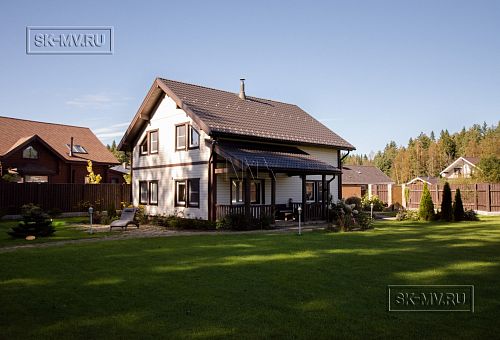 Построенный небольшой каркасный коттедж с мансардным этажом Галактика 9 - 17