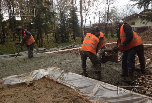 16. Бетонирование фундамента бани