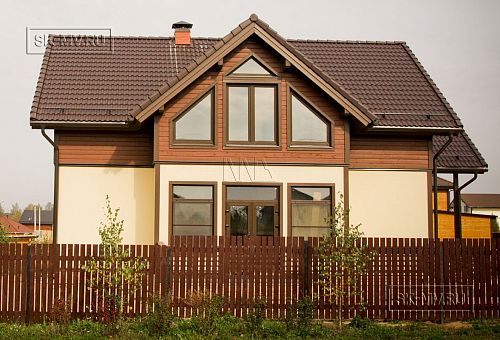 Строительство двухэтажного каркасного коттеджа 180 кв м в альпийском стиле в КП Смартвилль Москва - 19