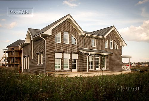 Строительство каркасного коттеджа с кирпичной отделкой в поселке Черничные поля Москва - 19