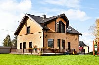 Построенный каркасный теплый дом 150 кв м с эркером и открытой террасой в п Горная Шальдиха - мини - 1