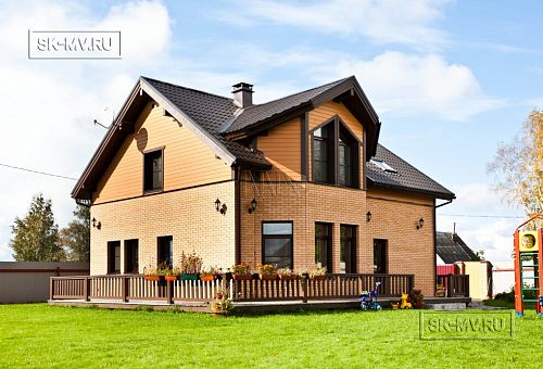 Построенный каркасный теплый дом 150 кв м с эркером и открытой террасой в п Горная Шальдиха - 1