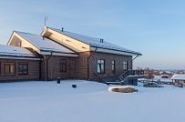 Фото репортаж с места строительства комбинированного дома площадью 1400 кв м с цоколем и СПА в д Пеники Ленобласти - мини - 3