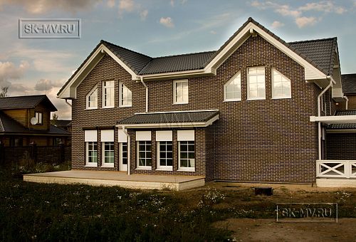 Строительство каркасного коттеджа с кирпичной отделкой в поселке Черничные поля Москва - 22