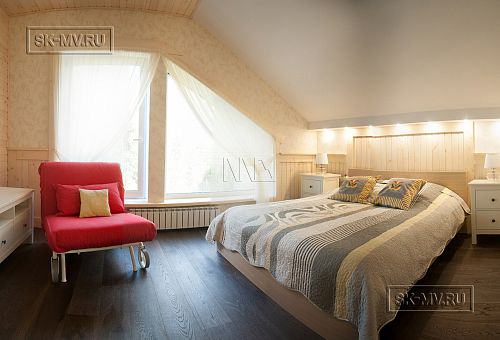 Пример внутренней отделки комбинированного загородного дома с цокольным этажом в п Ольшанки - 34