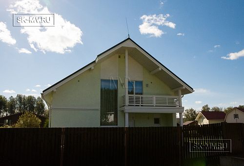 Фото репортаж с места строительства каркаснго дома Северная корона 68 в стиле шале площадью около 200 кв м в п Волочаевка Ленинградской области - 3