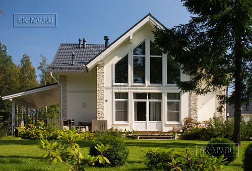 Строительство каркасного дома с навесом для автомобиля в п Пески - 21