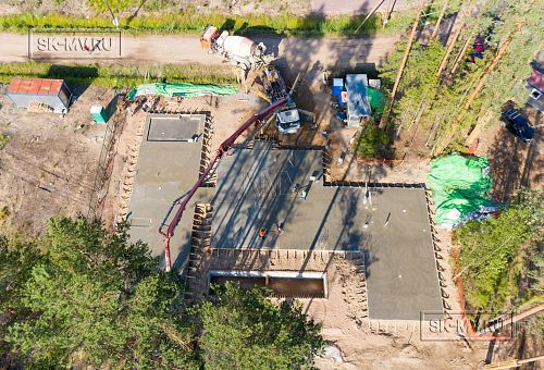 Монтаж индивидуального расчётного фундамента УШП PRO для строительства кирпичного дома в Рощино 2, S плиты = 530 кв.м, Лениградская обл. - 38