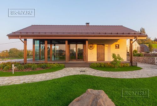 Строительство летней кухни по технологии фахверк с панорамным остеклением в д Пеники - 11