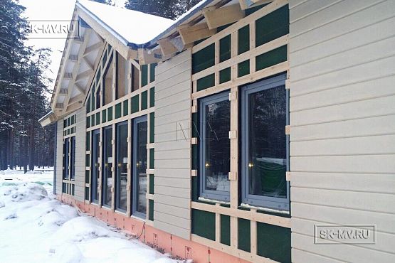 Фото репортаж с места строительства одноэтажного зимнего дома 136 кв м по скандинавской технологии в кп Волшебное озеро - 15